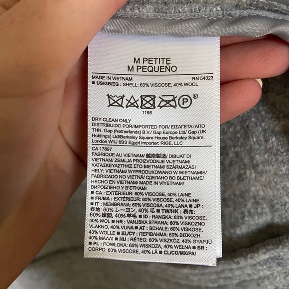 Wool Banana Republic Cocoon Gray Zip Moto Jacket - Picture 6 of 7